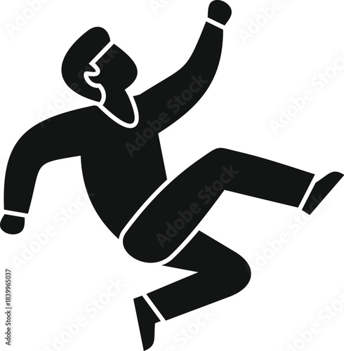 Person silhouette reaching, depicting climbing, challenge, and overcoming obstacles