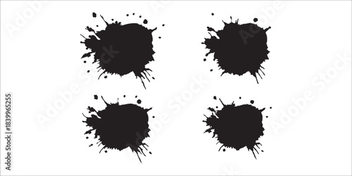 Ink Splatter Pattern on White Background