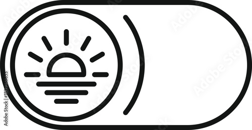 User interface element showing a sun icon for activating light mode