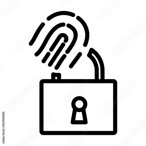 Biometric Security Vector Line Icon Design