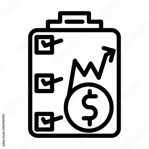 Financial Planning Vector Line Icon Design