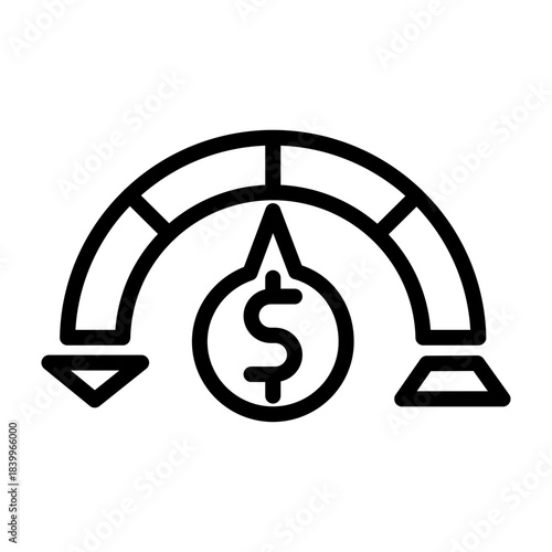 Credit Score Vector Line Icon Design