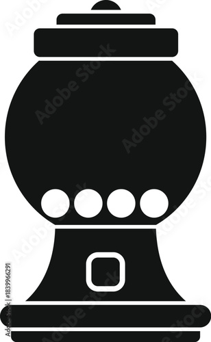 Gumball machine silhouette symbolizing candy, treats, and retro entertainment