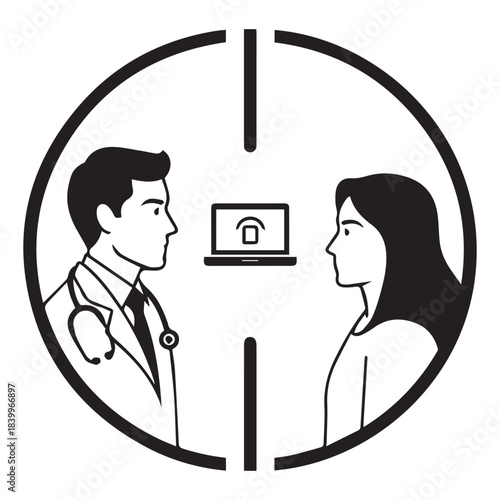 Remote Specialist Doctor Patient Telemedicine Icon