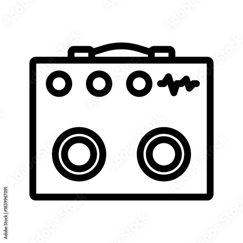 Guitar Amp Vector Line Icon Design