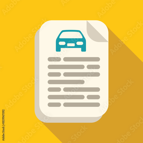 Document displaying a car graphic, representing vehicle coverage and agreement
