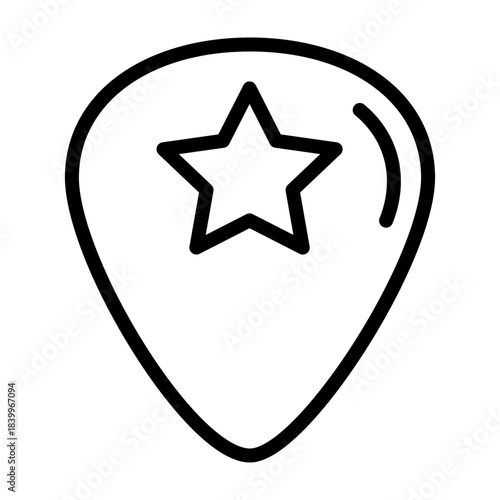 Guitar Picks Vector Line Icon Design