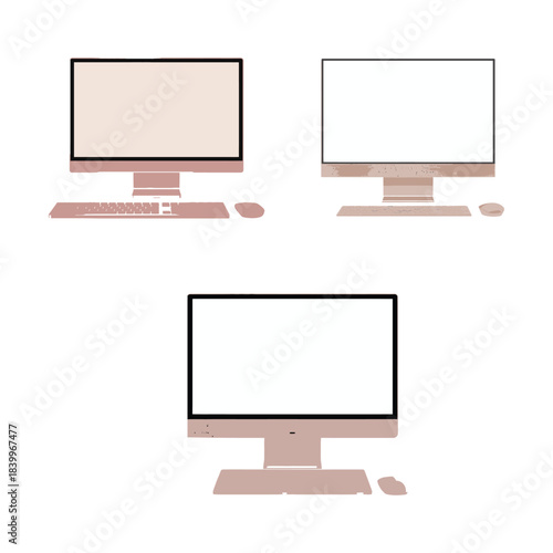 Modern rose gold all in one computer screen mockup for branding and design presentations