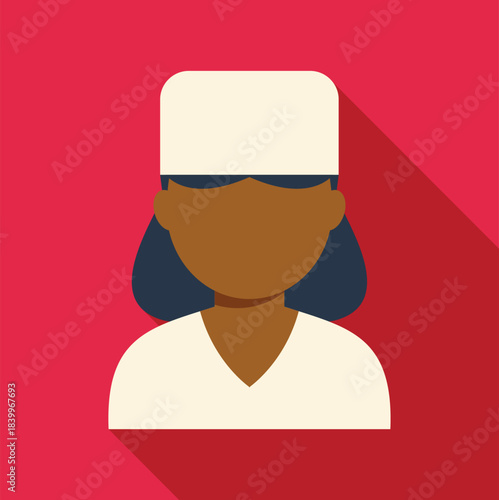 Female healthcare worker avatar wearing a cap, presenting medical support