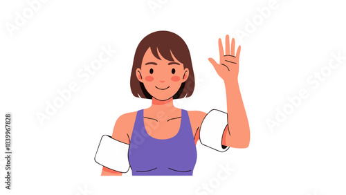 young woman with a stop sign