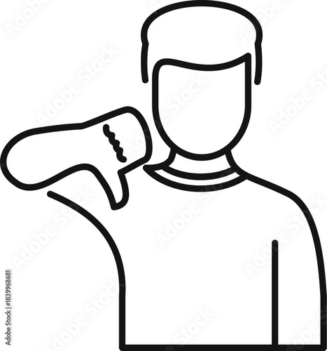 Person avatar making a thumbs down gesture, expressing dislike or negative feedback