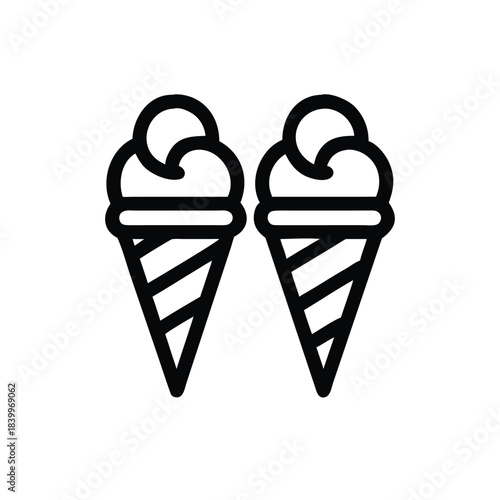 Delicious Ice Cream Cones in Minimalist Style