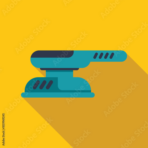 Electric sander power tool on yellow background for home renovation and industry