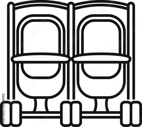 Two ski lift chairs illustrating winter sport transportation