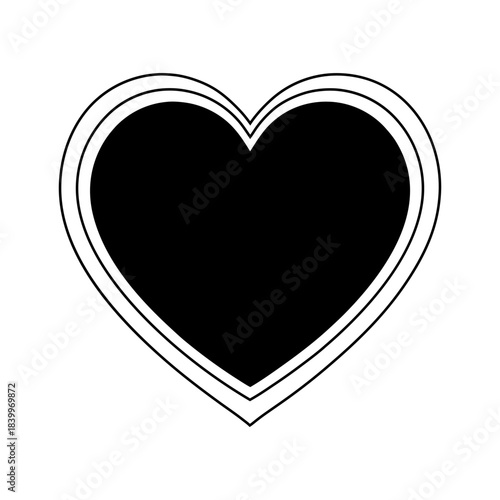 Minimalist Heart Icon with Smooth Outline on White Background.