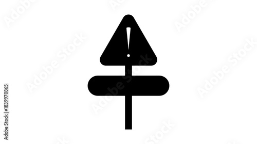 Minimal alert icon, warning symbol, exclamation mark in triangle, notification sign, danger alert vector illustration, attention indicator, warning UI element, emergency alert design