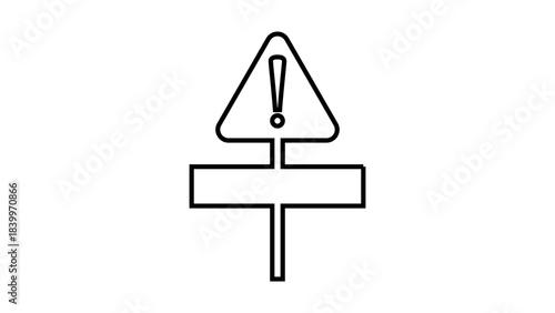 Minimal alert icon, warning symbol, exclamation mark in triangle, notification sign, danger alert vector illustration, attention indicator, warning UI element, emergency alert design