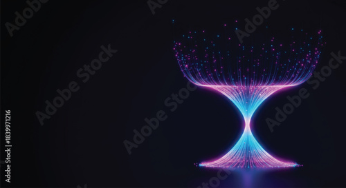 Big data artificial intelligence machine learning neural network flow complex information science innovation technology data analysis visualization cyberspace future. 3d rendering.