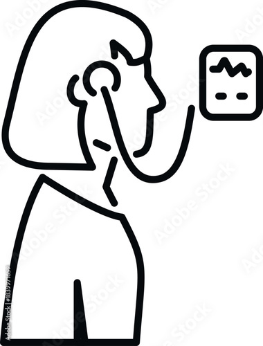 Person undertaking a lie detector test, with sensors to electronic monitoring equipment