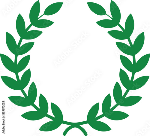 laurel wreath green emblem vector for logo badge and award design