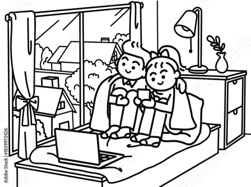 A Sweet Movie Night for the Couple.