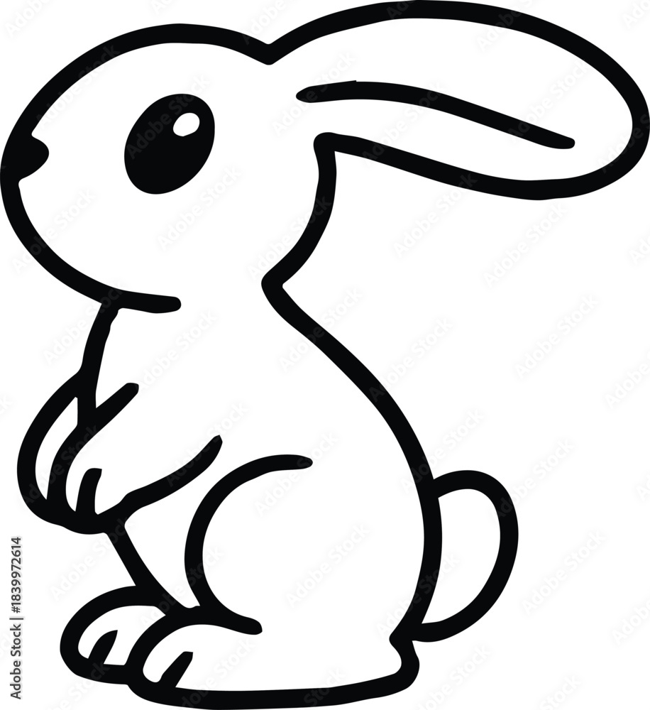 Fototapeta premium rabbit side profile illustration for logo mascot design