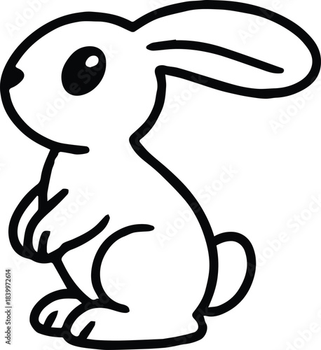 rabbit side profile illustration for logo mascot design