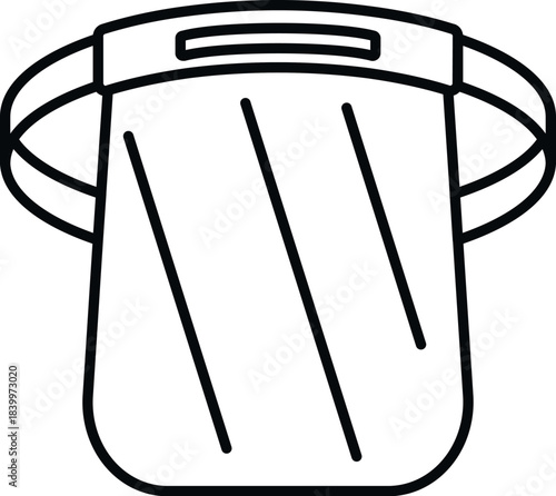 Face shield protecting against virus infection in line art medical icon