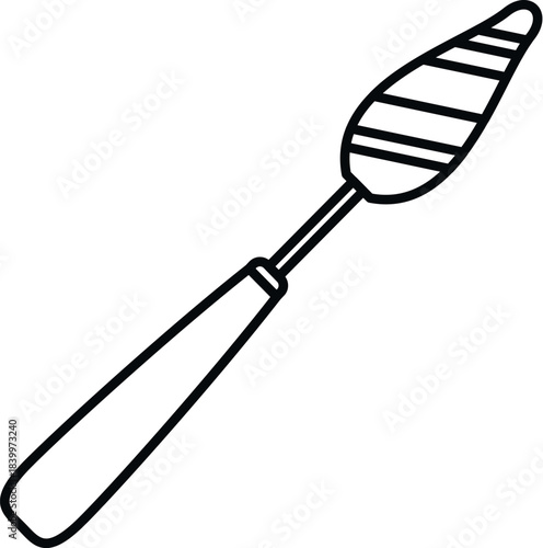 Palette knife illustrating art and craft drawing with outline style