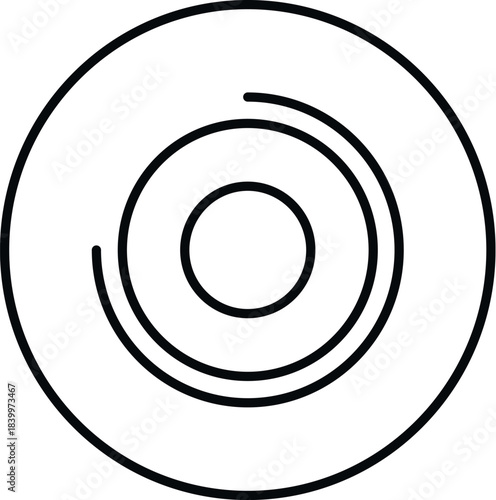Abstract concentric spiral line art forming a circular pattern