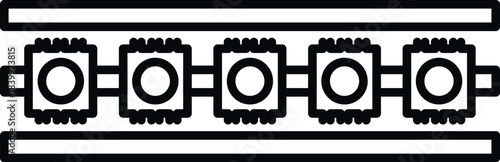 Led strip line art illustration on a white background