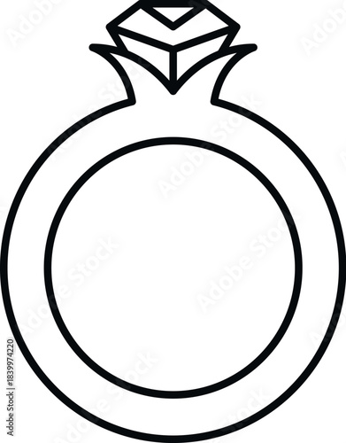 Diamond engagement ring displaying a symbol of love, proposal, and marriage