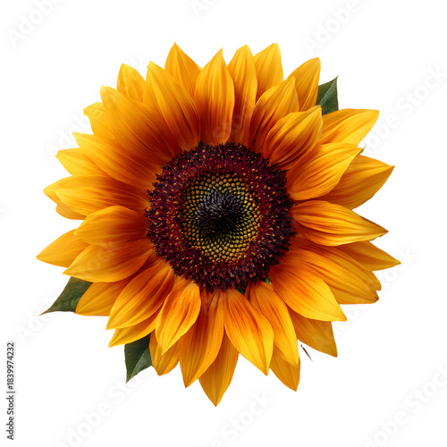 Vibrant Sunflower Blooming on Transparent Background