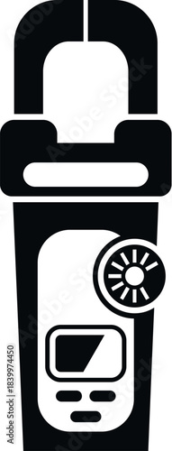Clamp meter measuring electric current, voltage, and resistance for electrical work