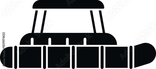 Inflatable raft representing water transport, safety, and emergency services graphic