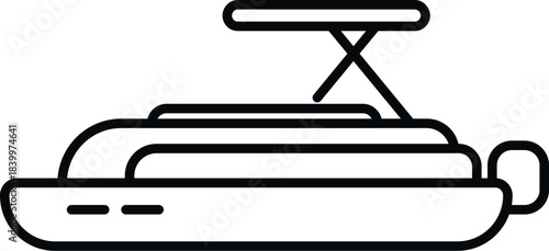 Yacht outline vector illustration showing a modern private boat for sea transportation