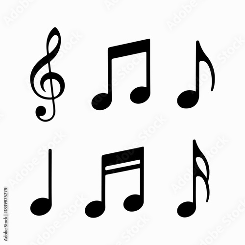 Music notes glyph style set