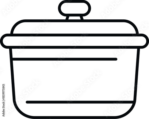 Casserole dish line icon representing cooking and food preparation