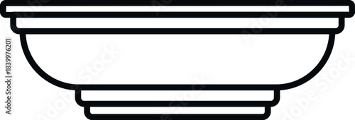 Empty plate outline icon representing dishware item