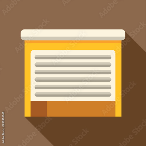 Garage door showing robust security with a shutter and long shadow