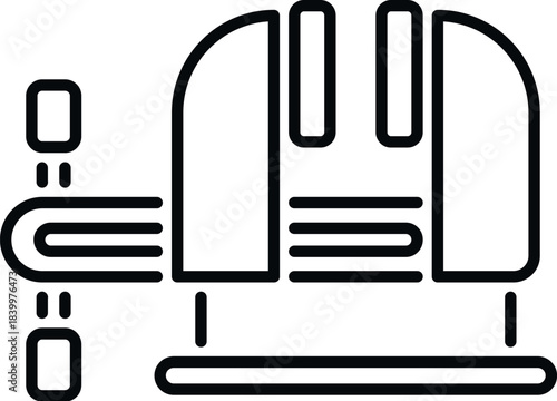 Workbench vise clamping tool carpentry black outline vector