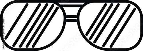 Aviator sunglasses line art icon representing fashion and protection