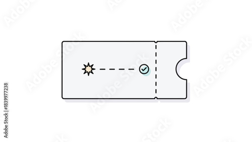 Event Ticket: A simplistic event ticket, designed with precision and showcasing a minimal style for any entry or access