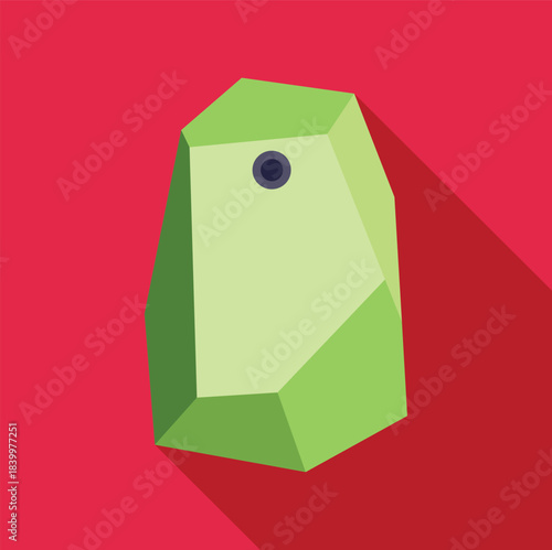 Green climbing hold representing rock climbing and bouldering equipment