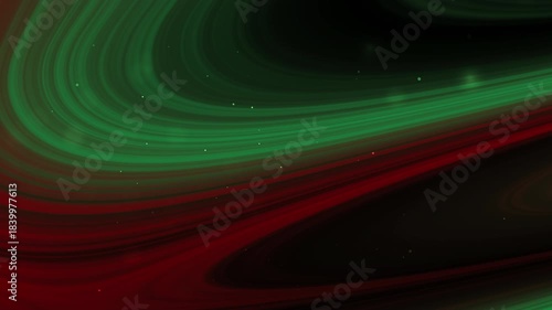 Abstract swirling lines in red, green, and black. Ideal for backgrounds, graphic designs, and contemporary artistic projects needing vibrant energy.
