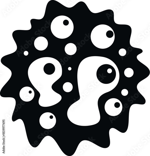 Microorganism cell amoeba protozoa representing biology, virus, or bacteria on a white background