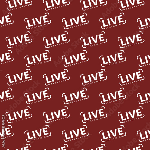 Live video icon seamless pattern isolated on color background