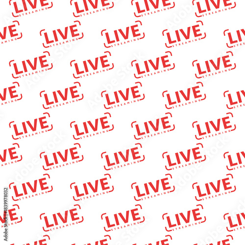 Live video icon seamless pattern isolated on white background