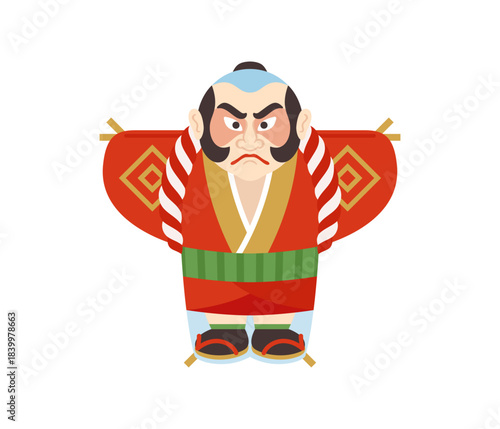 凧揚げ,フラットイラスト