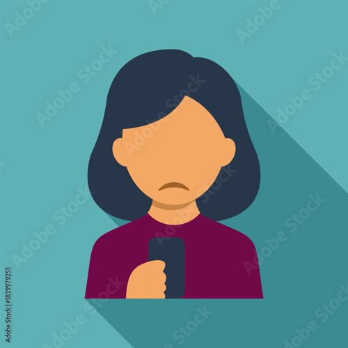 Young woman feeling sad, looking at smartphone receiving critical messages on social media